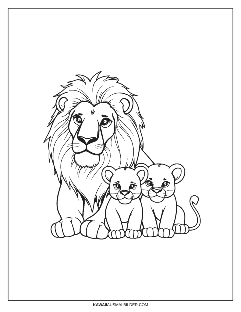 löwenfamilie ausmalbild