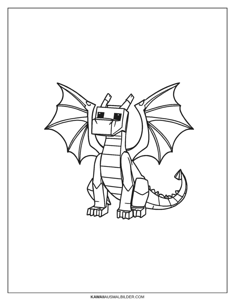 minecraft drachen ausmalbild