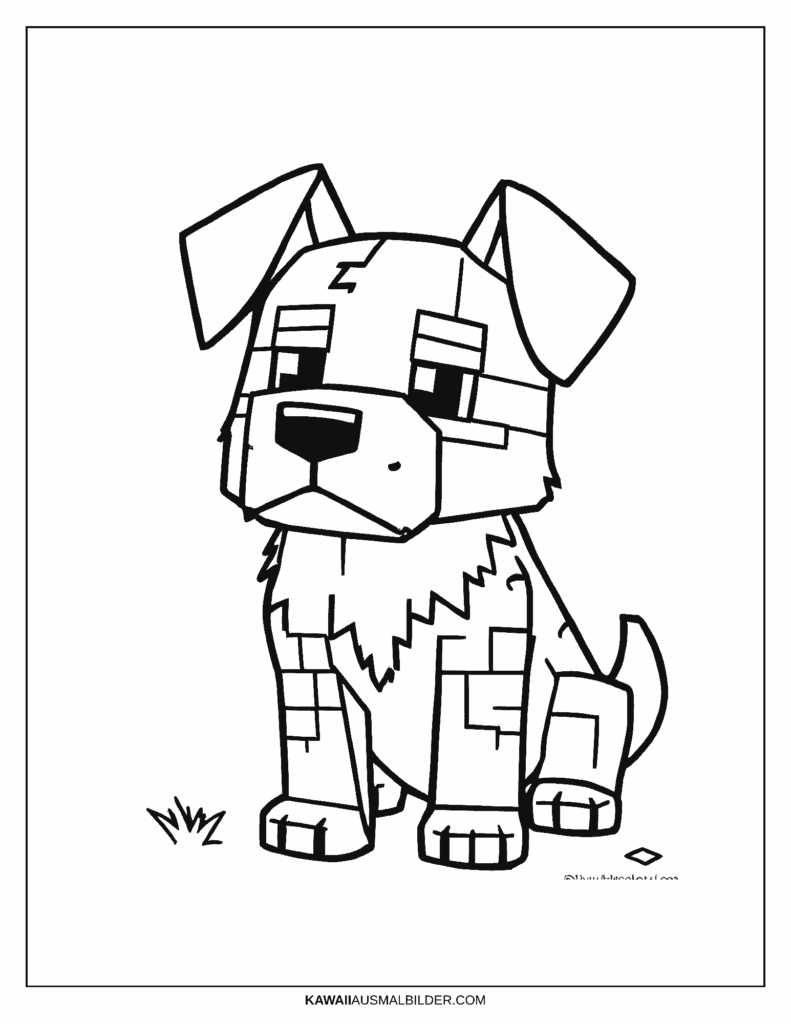 minecraft hund ausmalbild
