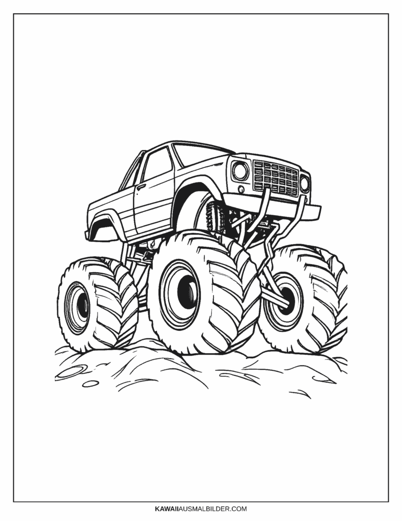 monster truck autos ausmalbild