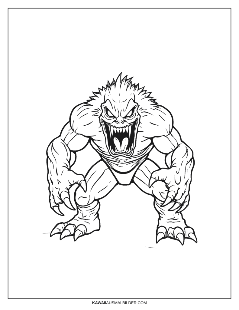 monster wrestling ausmalbild