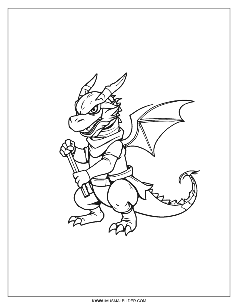 ninja drachen ausmalbild