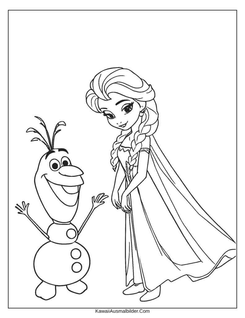 olaf elsa ausmalbild