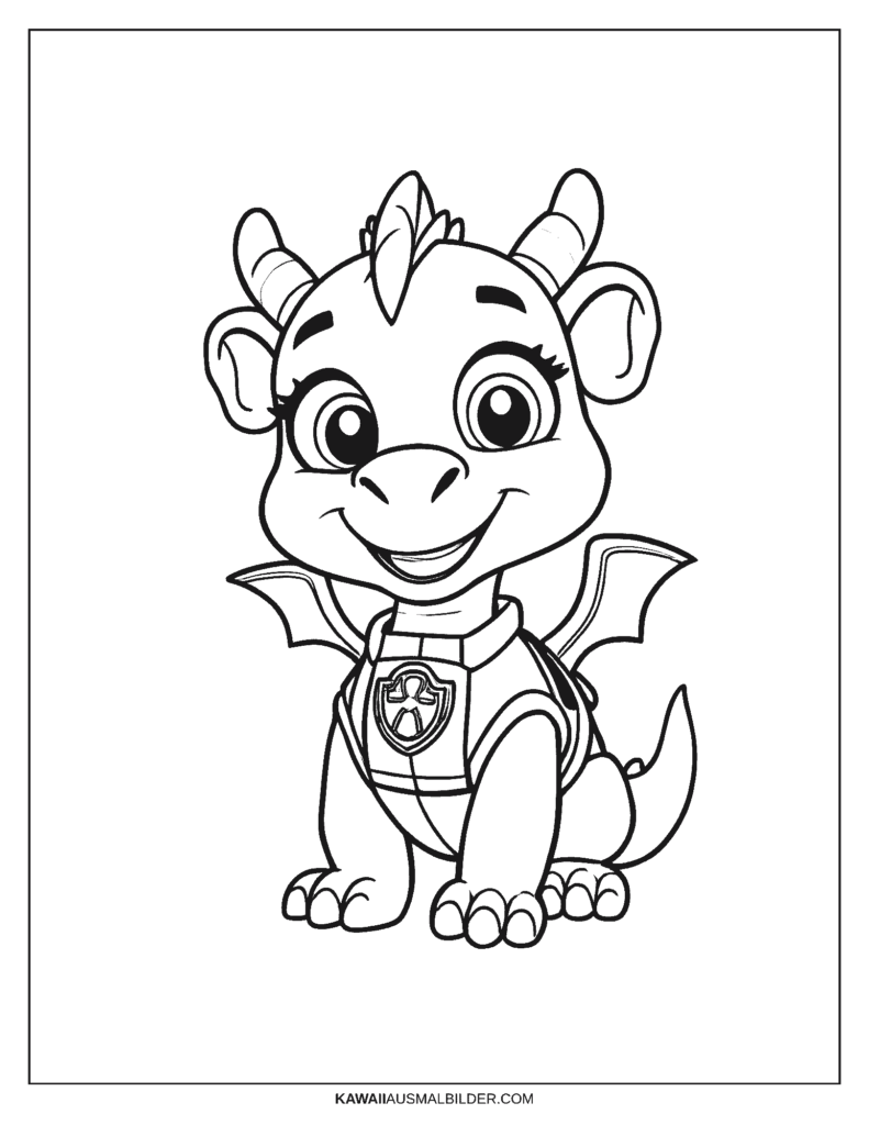 paw patrol drachen ausmalbild