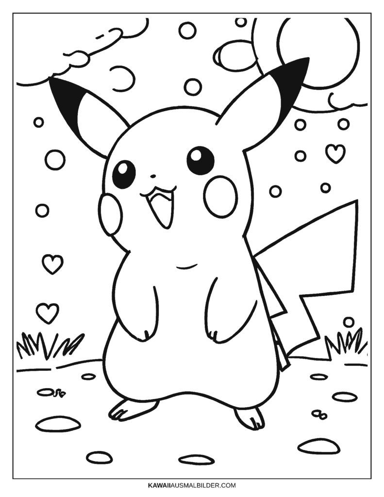 pikachu ausmalbild einfach