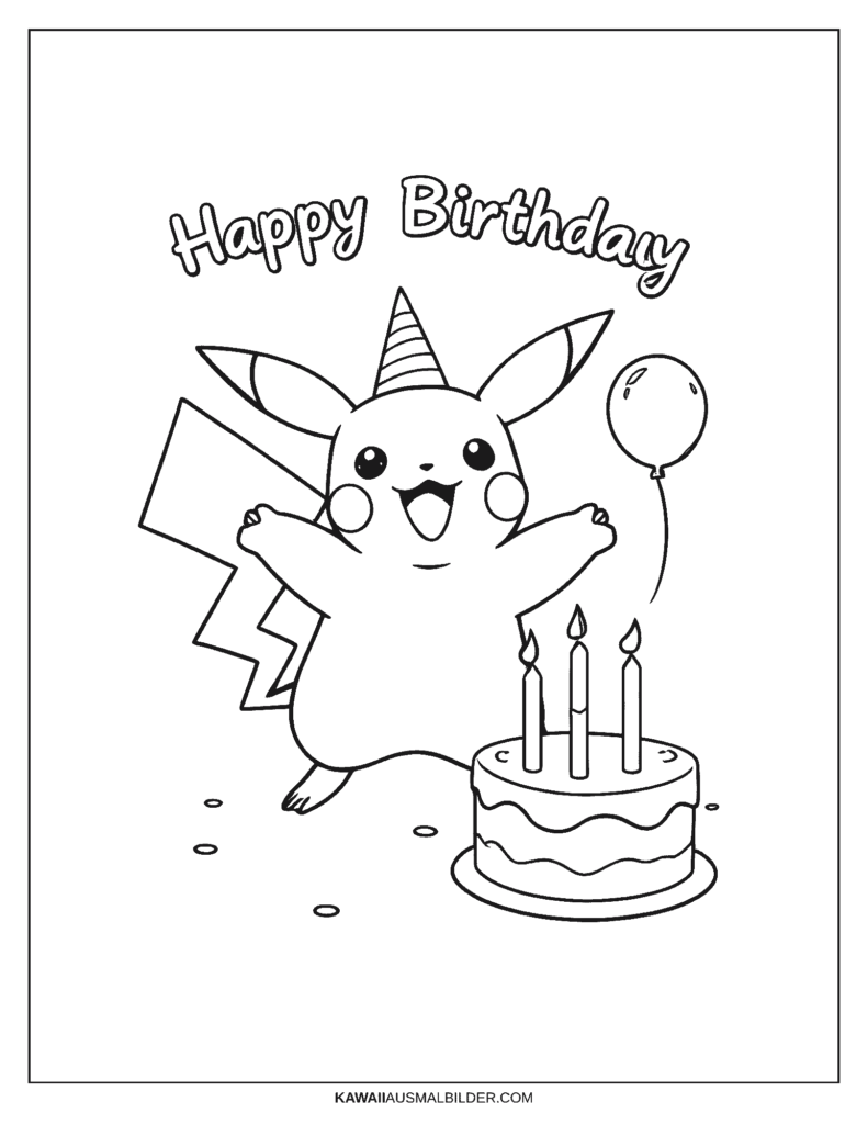 pikachu ausmalbild geburtstag