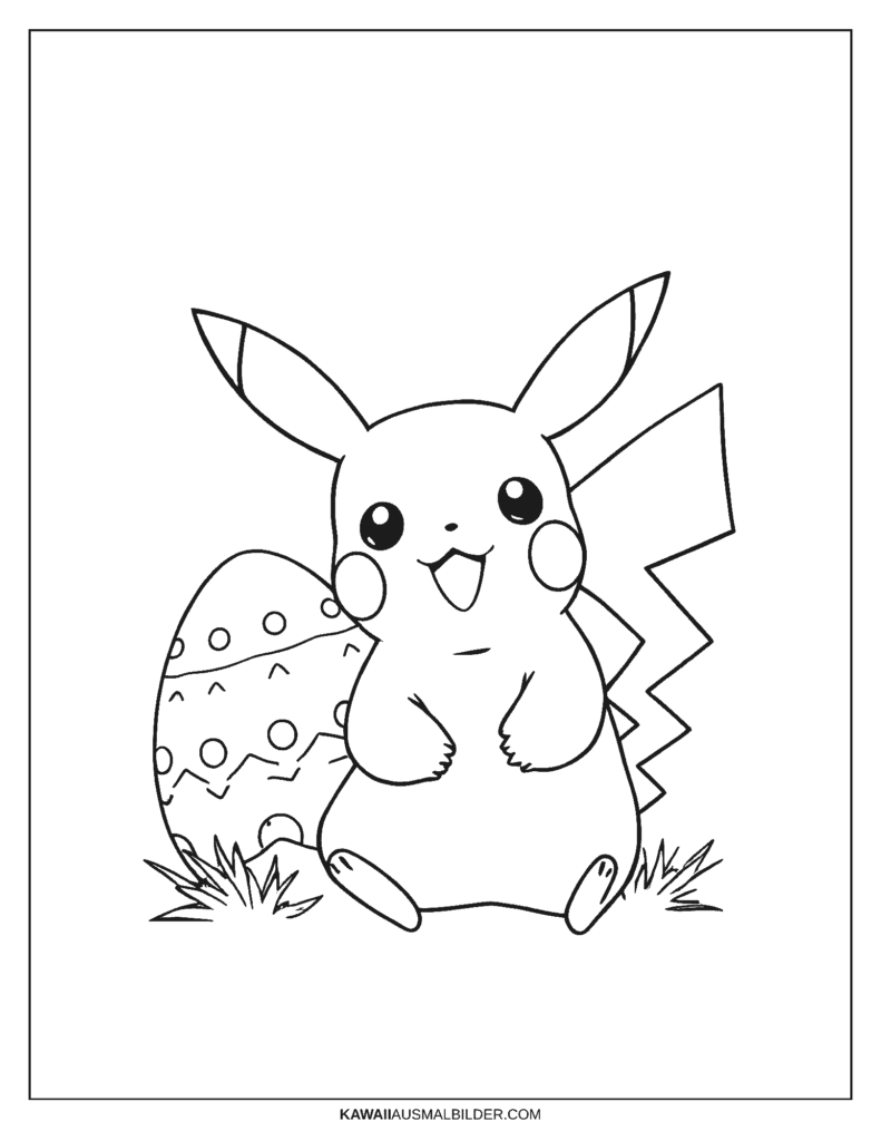 pikachu ostern ausmalbild