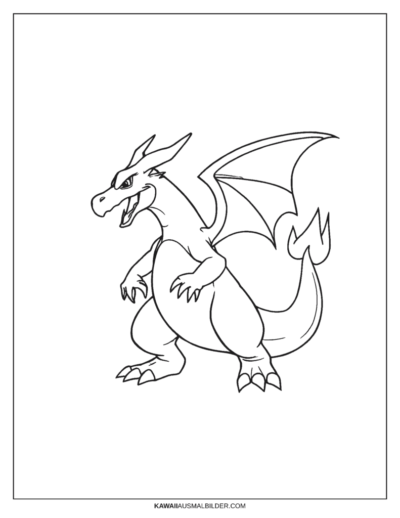 pokemon charizard ausmalbild