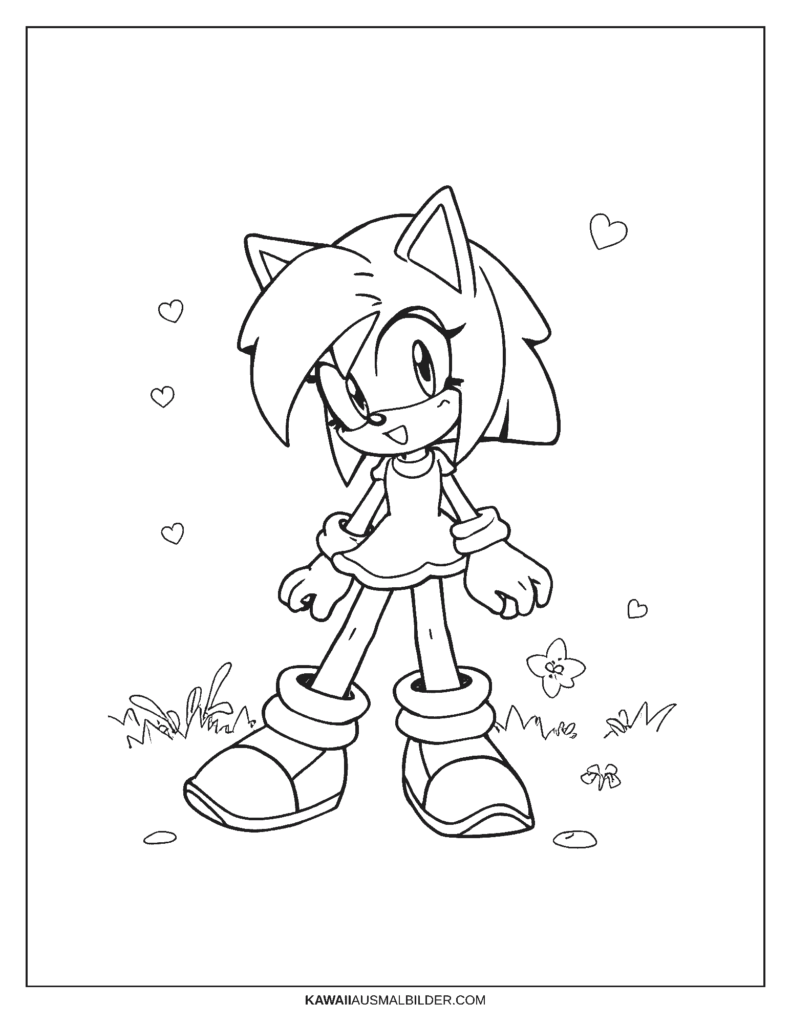 sonic amy ausmalbild