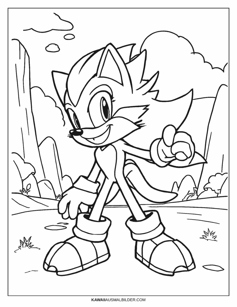 sonic blaze ausmalbild