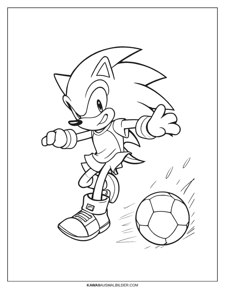 sonic fußball ausmalbild