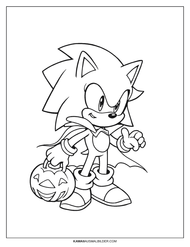 sonic halloween ausmalbild