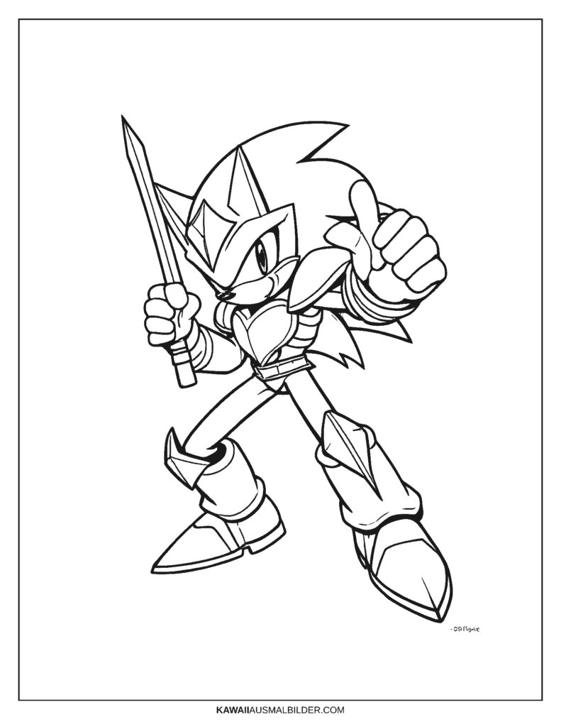 sonic ritter ausmalbild