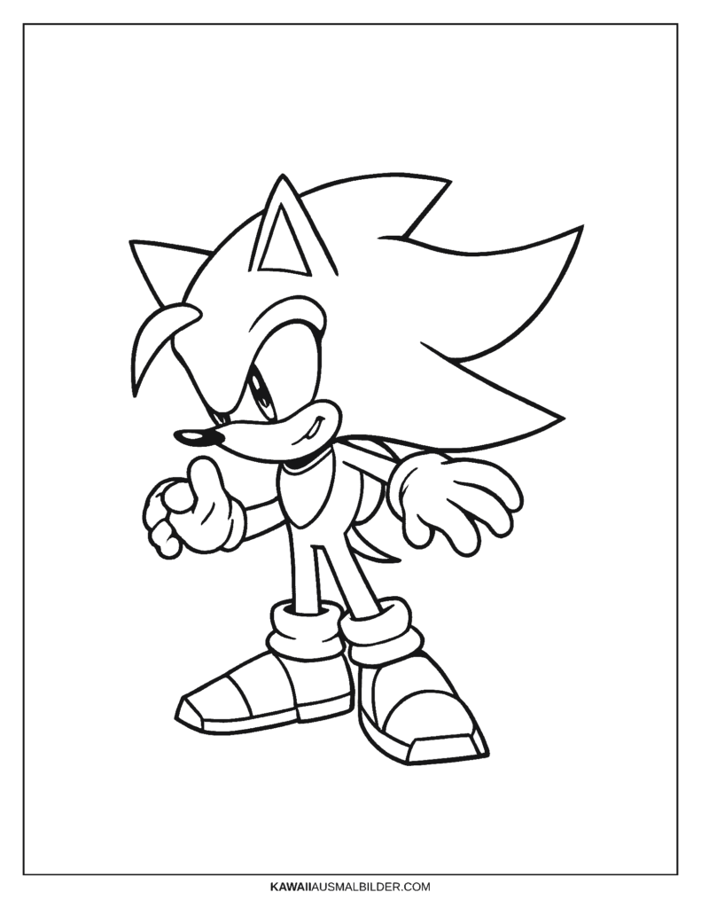sonic shadow ausmalbild zum ausdrucken
