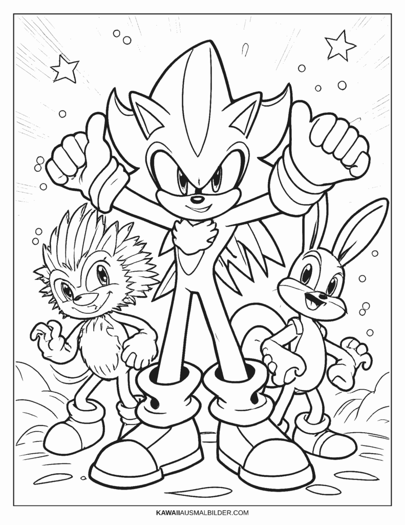 sonic superstars ausmalbild