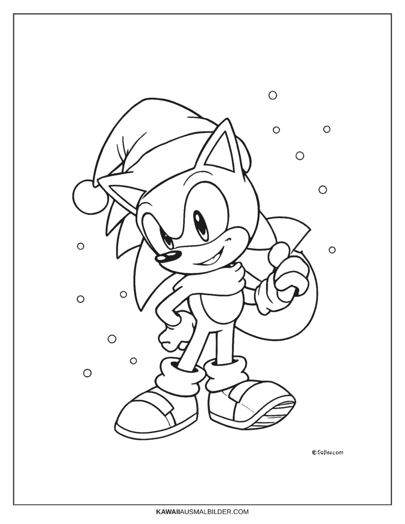 sonic weihnachten ausmalbild