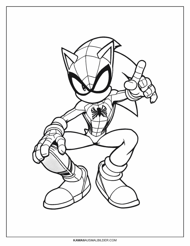 spider man sonic ausmalbild