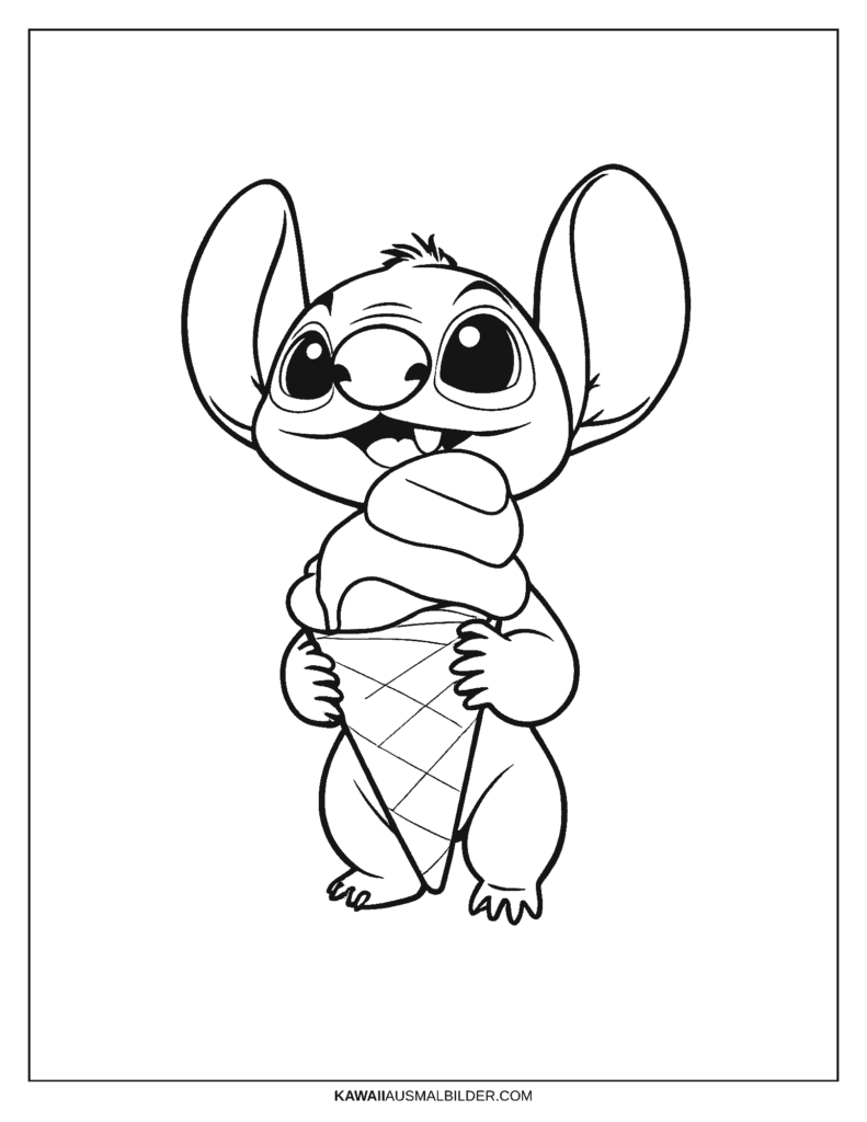 stitch mit eis ausmalbild