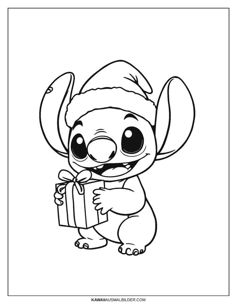 stitch weihnachten ausmalbild