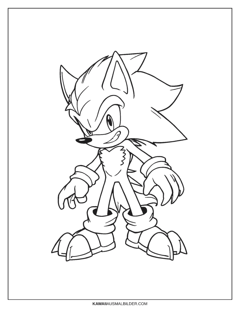 wolf sonic ausmalbild