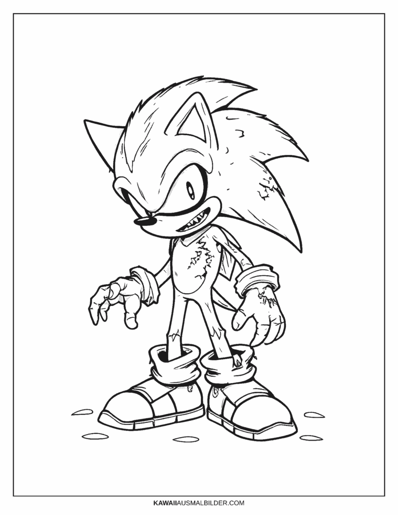 zombie sonic ausmalbild