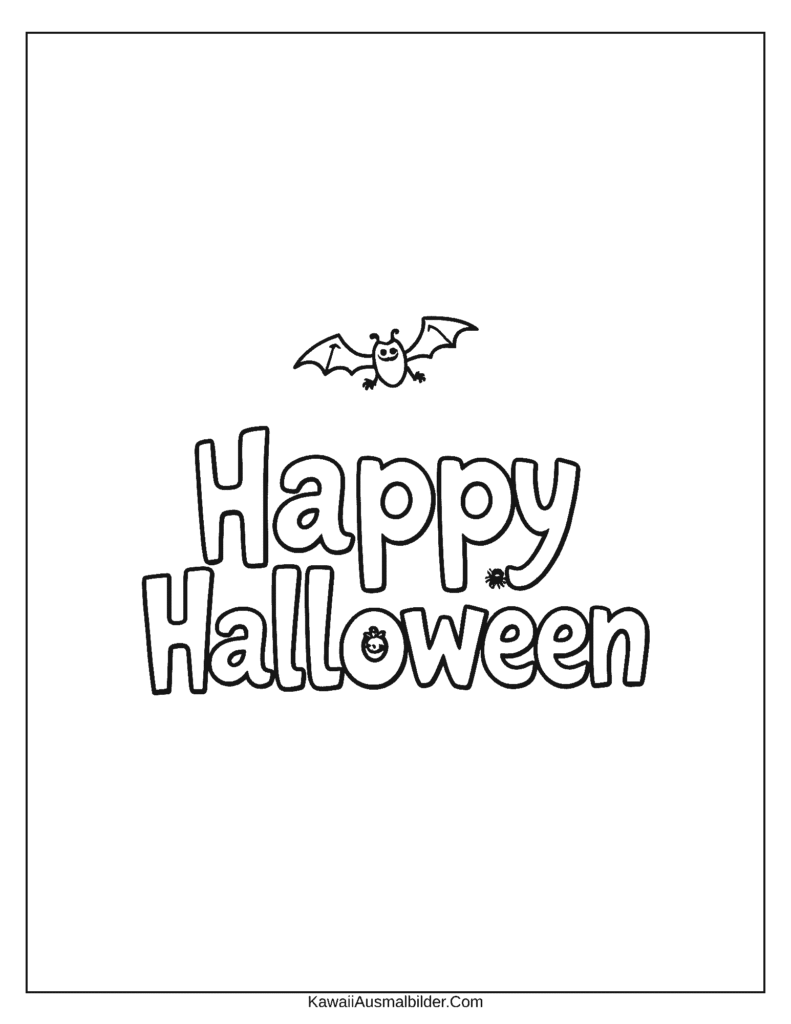 Malvorlage Halloween Schriftzug