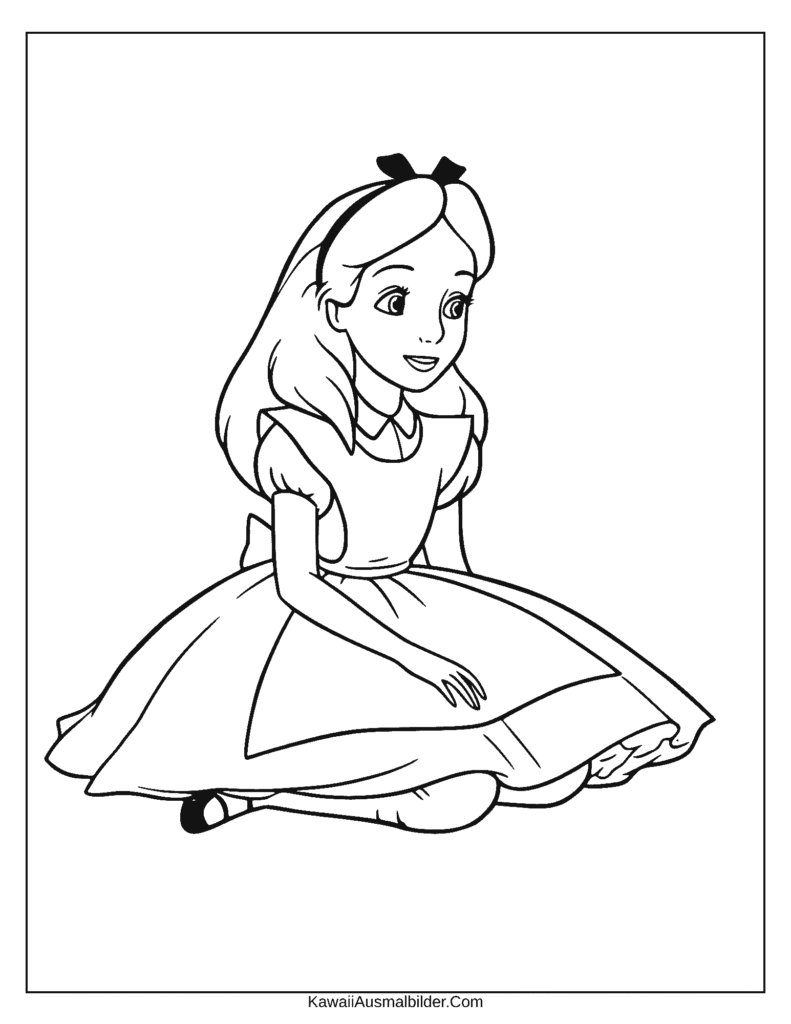 Ausmalbild Alice im Wunderland
