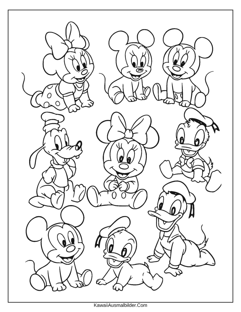 Ausmalbild Baby Disney