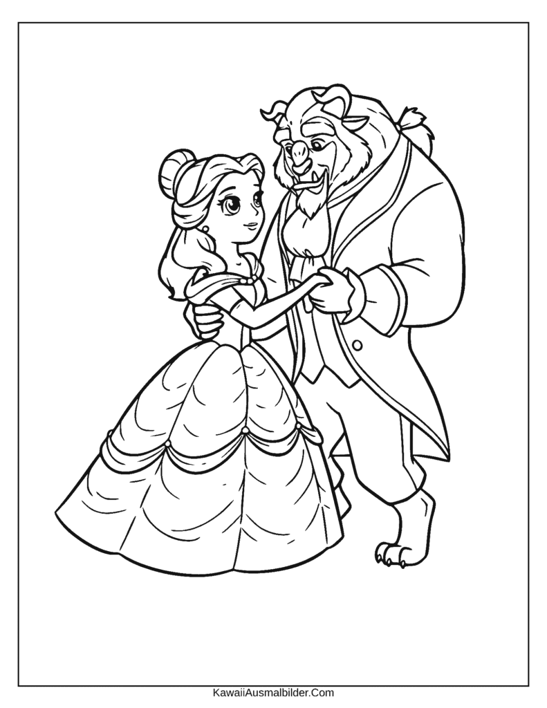 Ausmalbild Disney Die Schöne und das Biest
