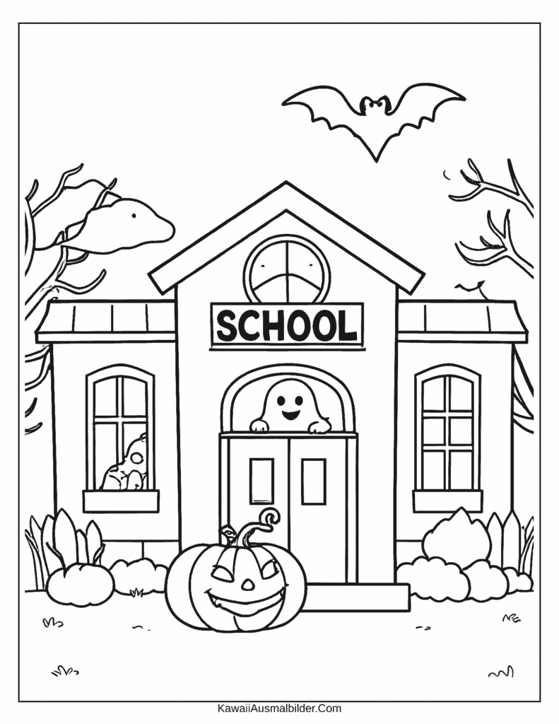Ausmalbild Halloween Grundschule
