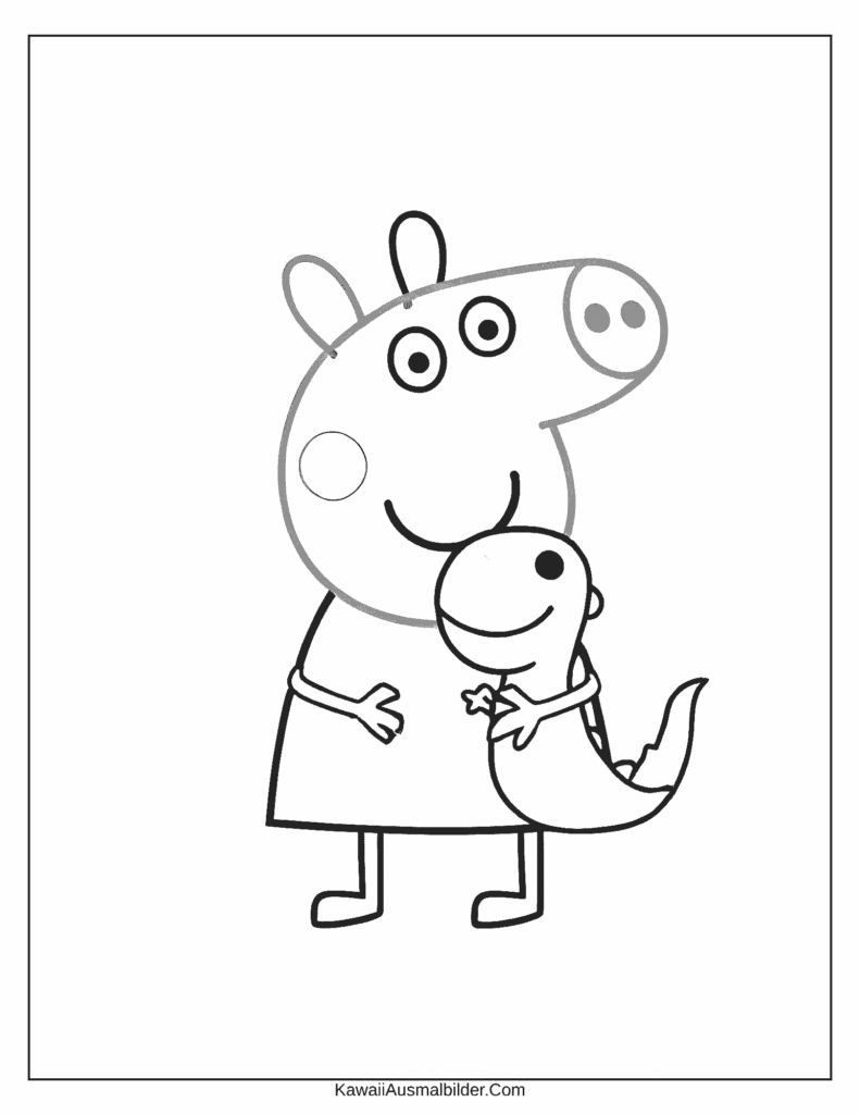Ausmalbild Peppa Pig George