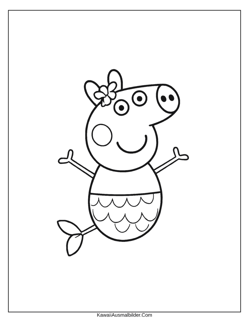 Ausmalbild Peppa Pig – Meerjungfrau
