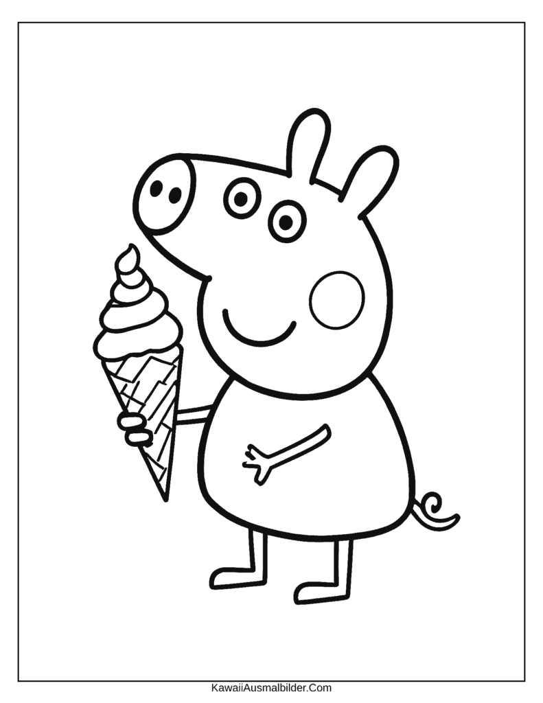Ausmalbild Peppa Wutz Eis