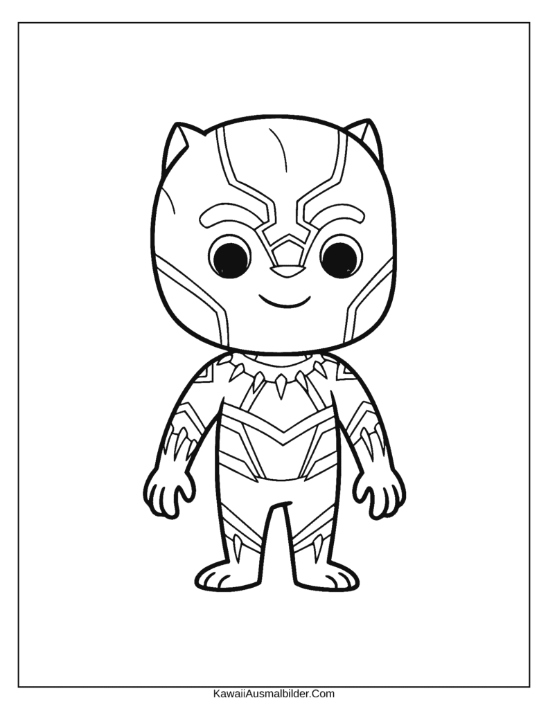 Ausmalbild Spidey Black Panther