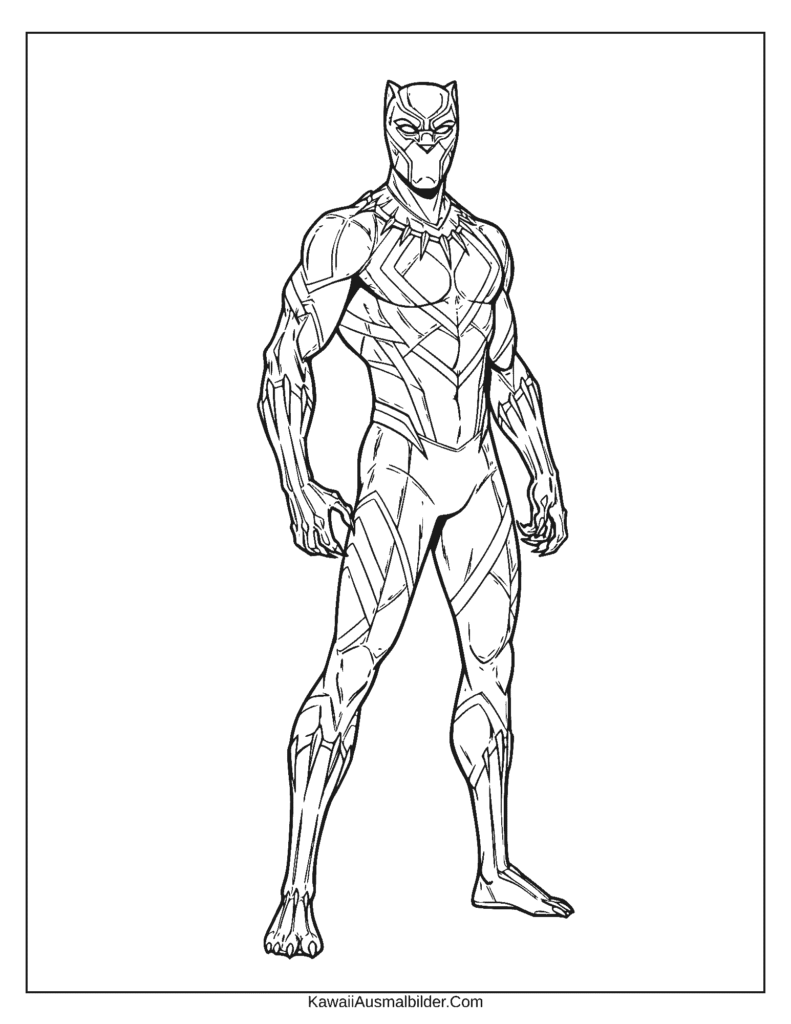 Ausmalbild Superheld Black Panther