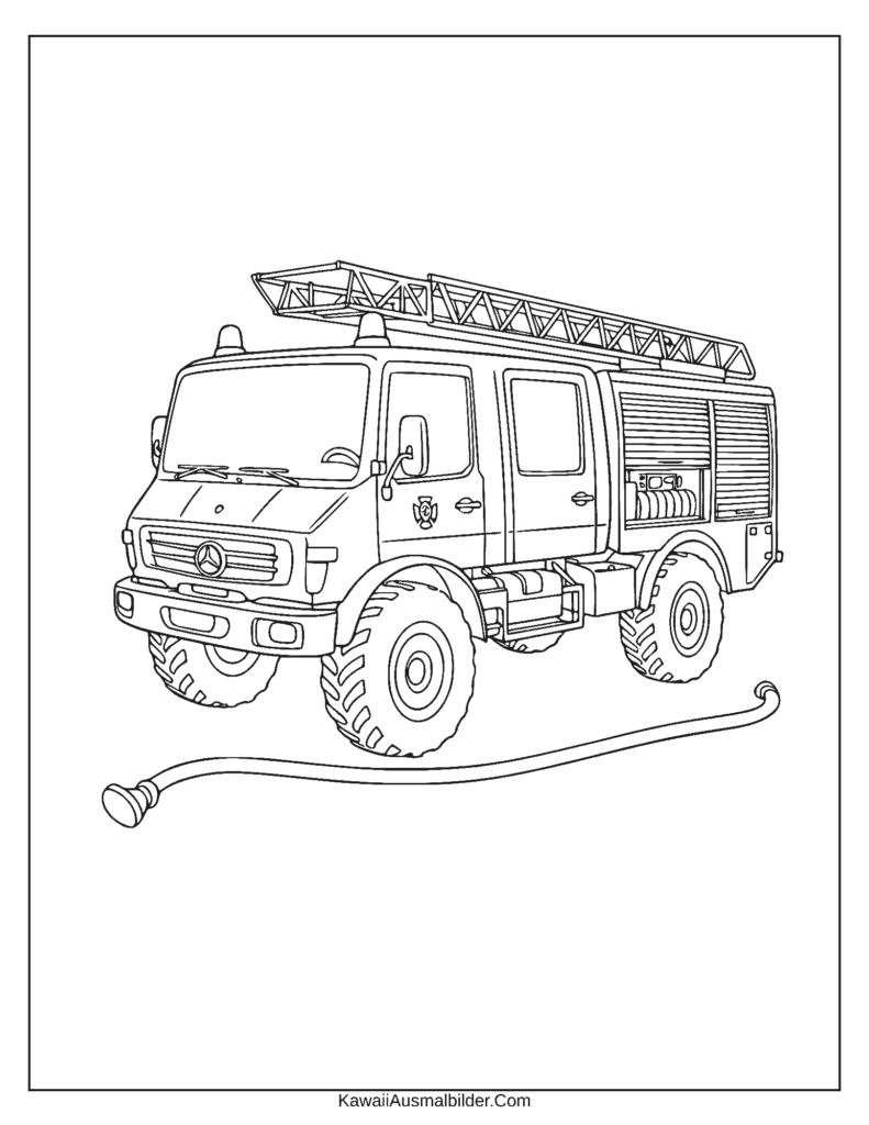 Ausmalbild Unimog Feuerwehr