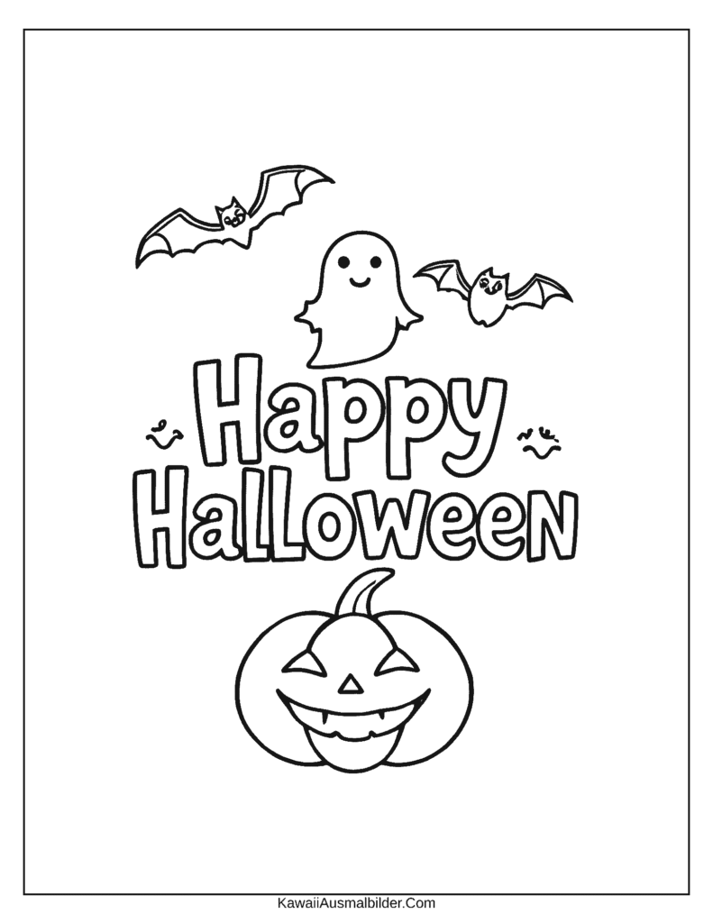 Ausmalbild „Frohes Halloween“