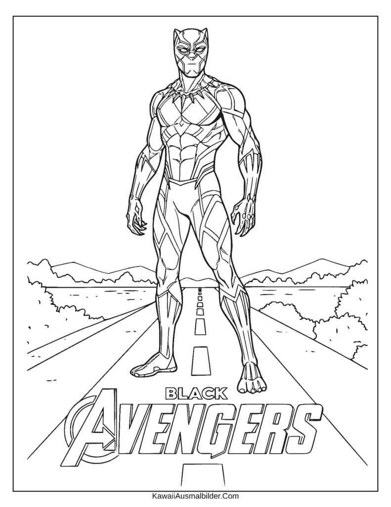Avengers Black Panther Ausmalbild