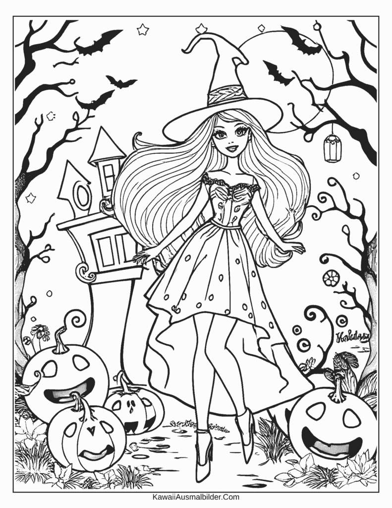 Barbie Halloween Malvorlage