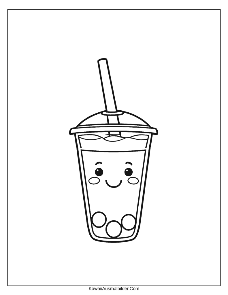 Bubble Tea Malvorlage einfach