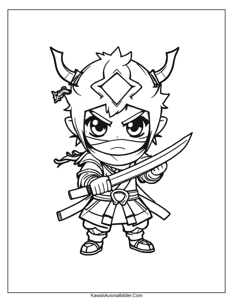 Dämonentöter-Chibi-ausmalbild