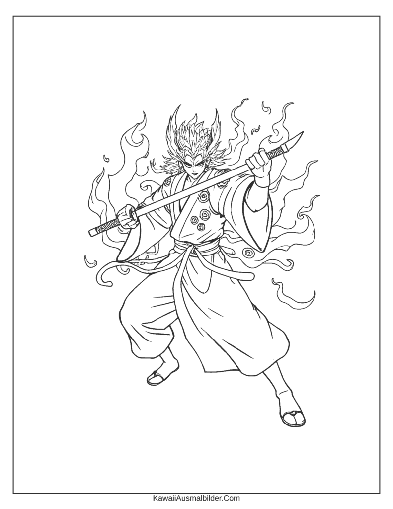 Dämonentöter ausmalbild Rengoku