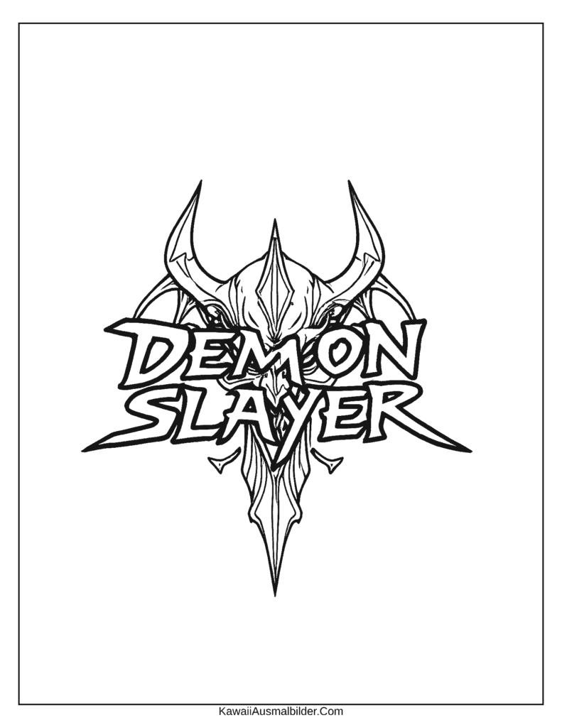 Demon Slayer Logo ausmalbild