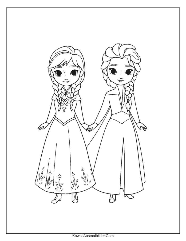 Disney ausmalbild Anna und Elsa