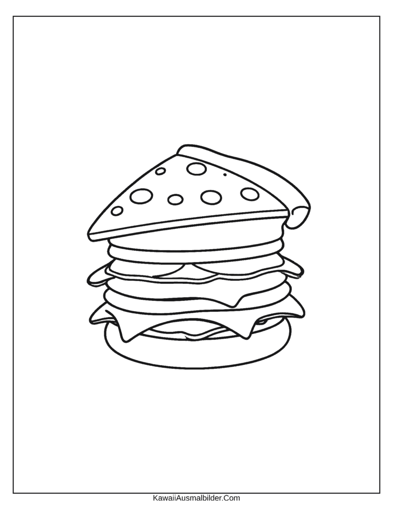 Einfache Malvorlage zum Thema Essen