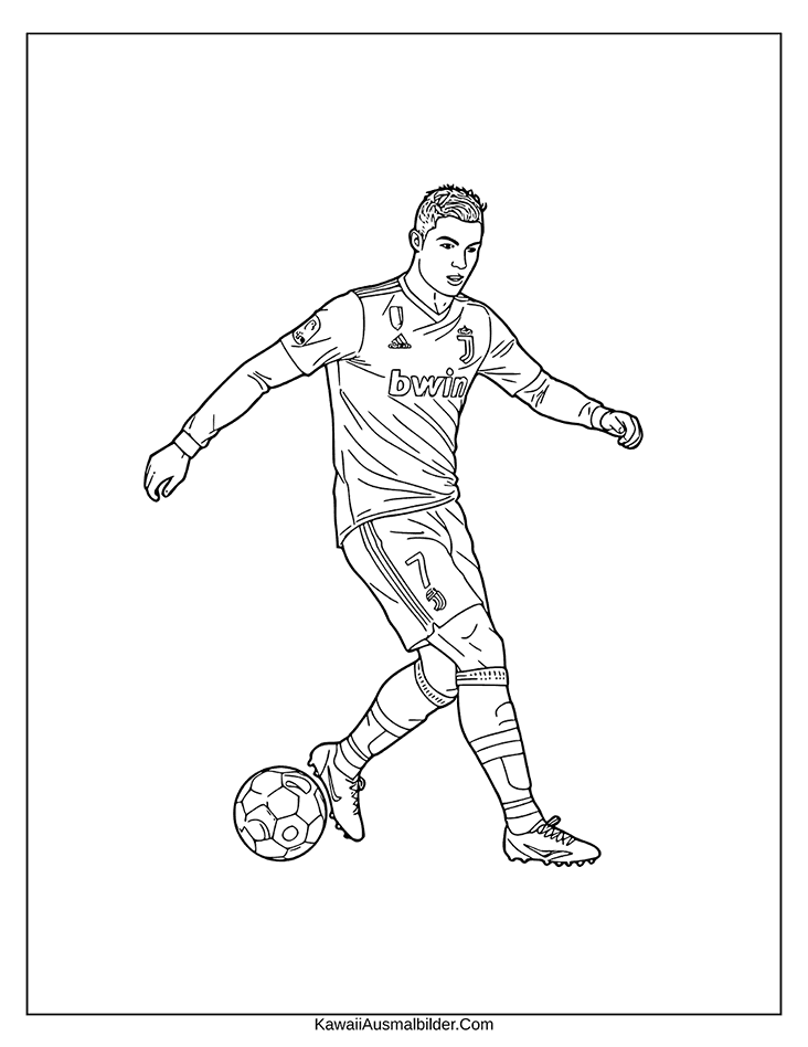 Fußball und Ronaldo Malvorlage