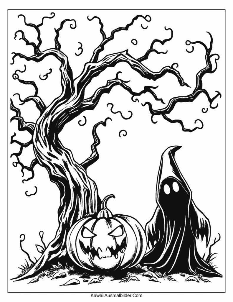 Gruseliges Halloween Malvorlage