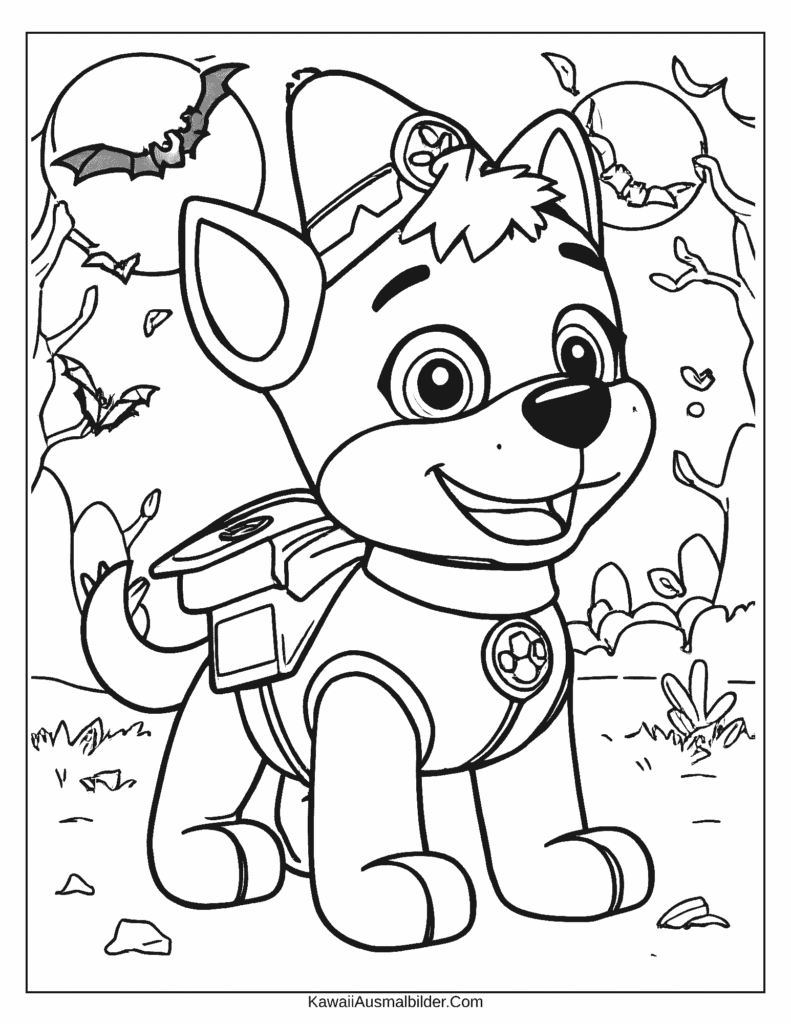 Halloween Paw Patrol Ausmalbild