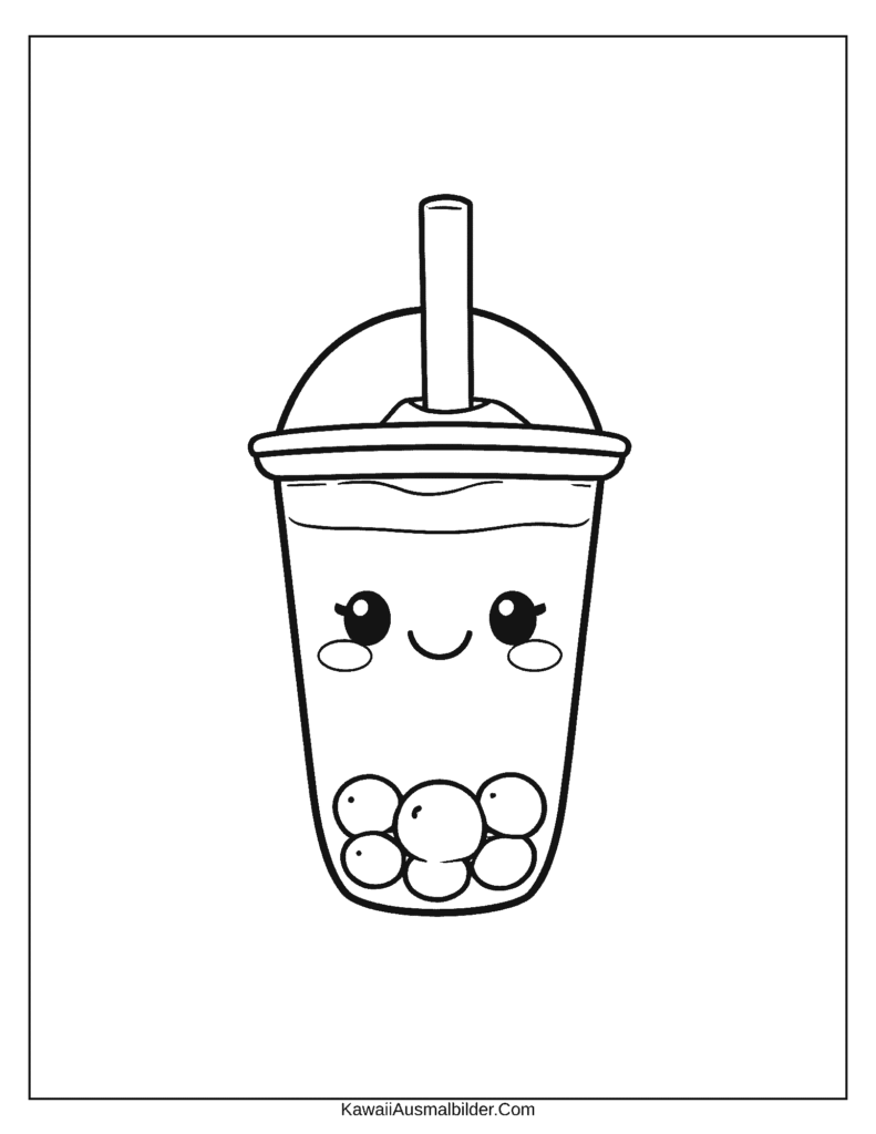 Kawaii Bubble Tea Ausmalbild