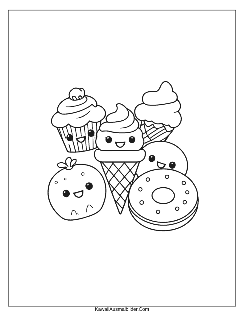 Kawaii Essen Malvorlage